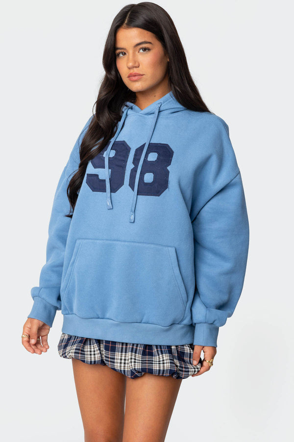 Edikted 98 Oversized Hoodie Blue