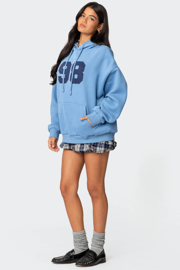 Edikted 98 Oversized Hoodie Blue