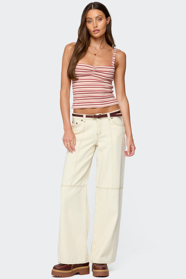 Edikted Adelia Striped Ruched Tank Top Mix