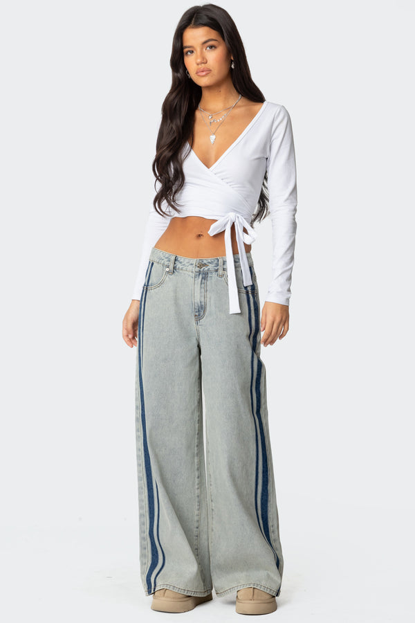 Edikted Aila Wrap Top White