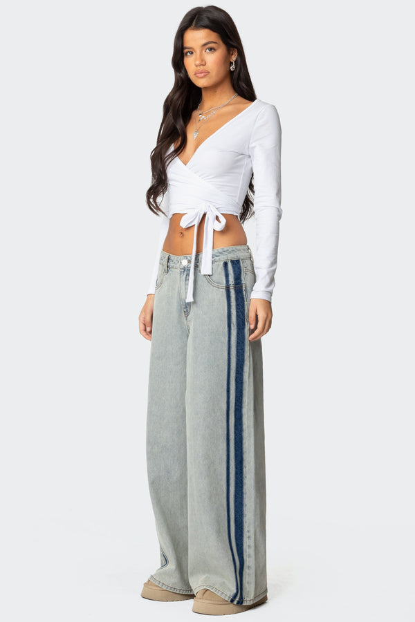 Edikted Aila Wrap Top White