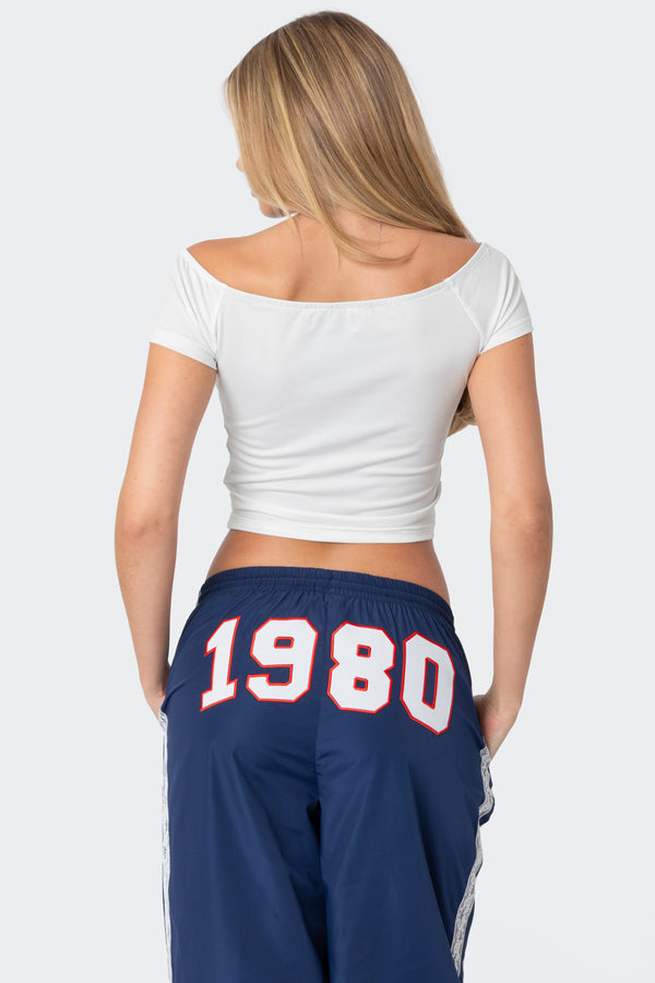 Edikted Alexandera Boat Neck Top White