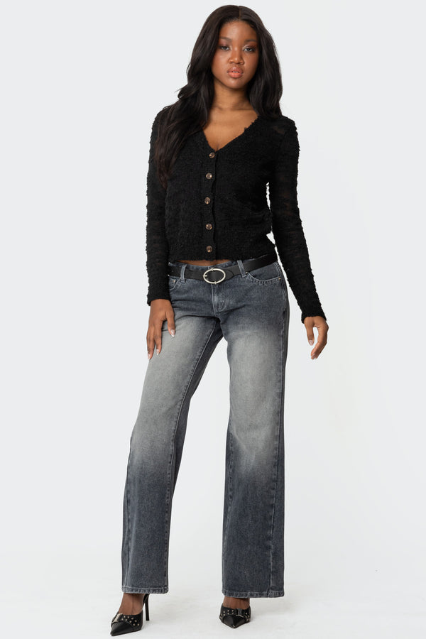 Edikted Alysse Low Rise Washed Jeans Gray Washed