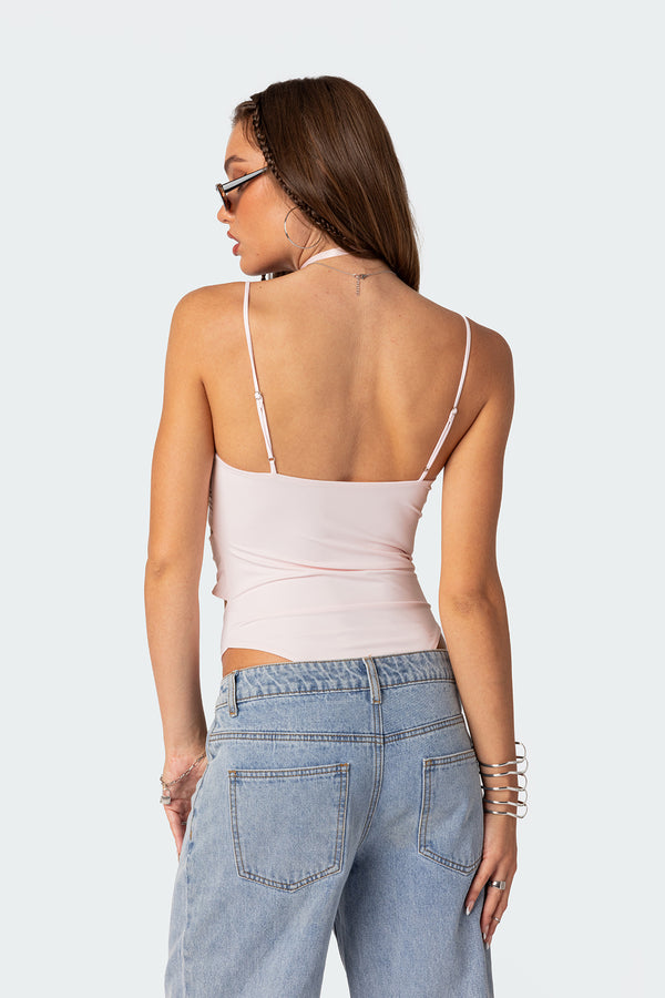 Edikted Amethyst Cut Out Bodysuit Light Pink