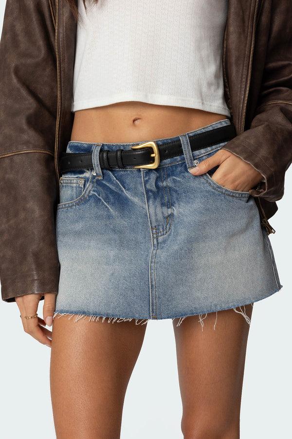 edikted Back To Basics Faux Leather Belt black