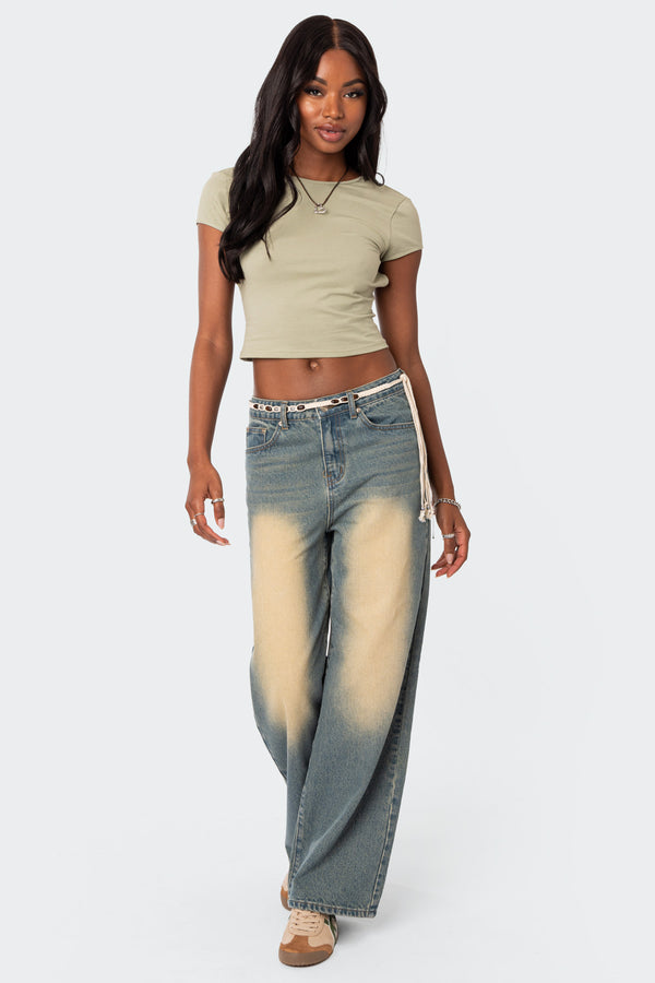 Edikted Bambi Open-Back T-Shirt Green