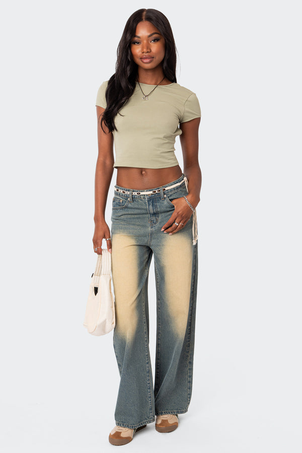 Edikted Bambi Open-Back T-Shirt Green