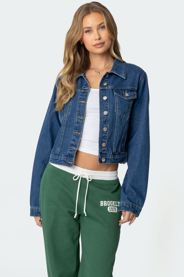 edikted Barb Denim Jacket blue washed
