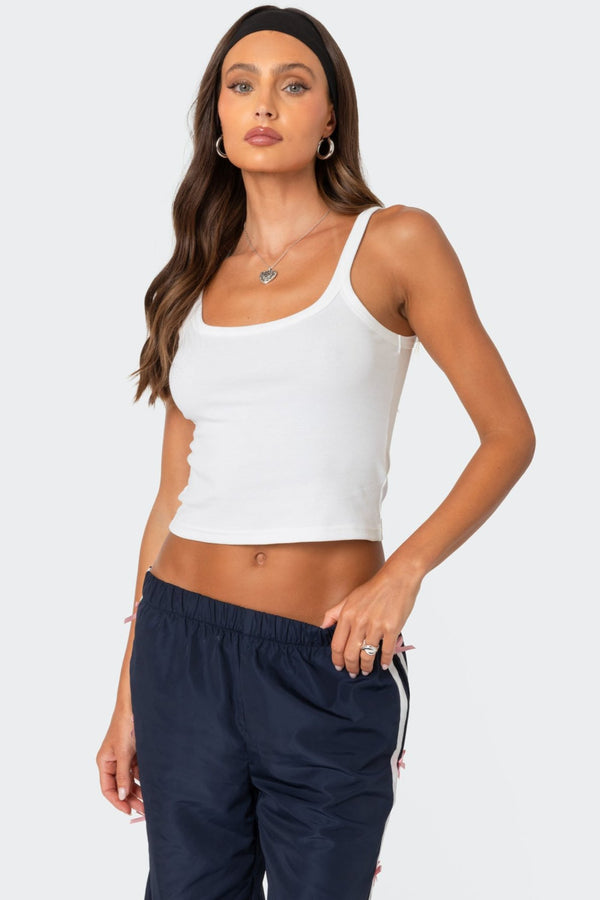 edikted Basic Babe Tank Top white