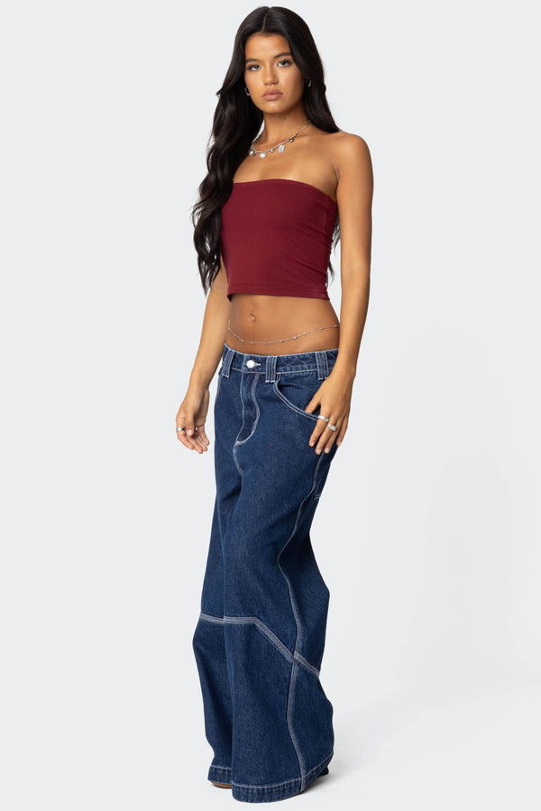 Edikted Basic Tube Top Burgundy