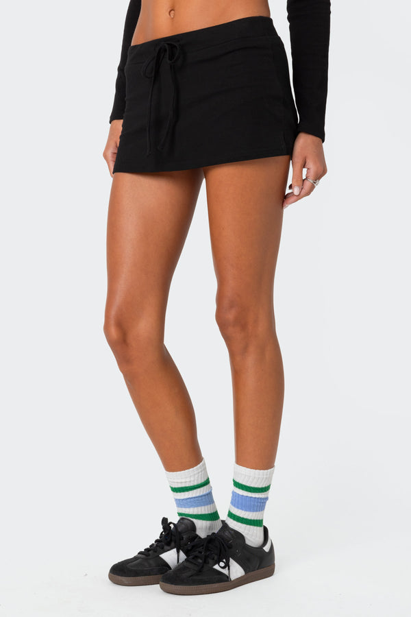 Edikted Bayside Slitted Micro Skort Black