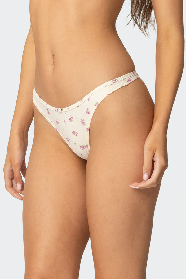 Edikted Betsey Floral Thong Yellow