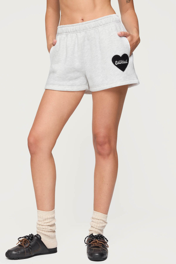 Edikted Big Love Edikted Sweat Shorts Gray Melange