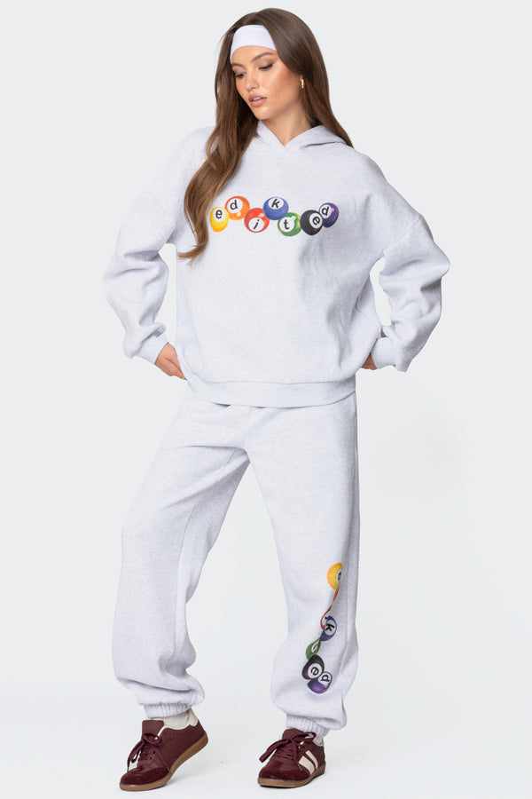 Edikted Billiard Oversized Hoodie Gray Melange