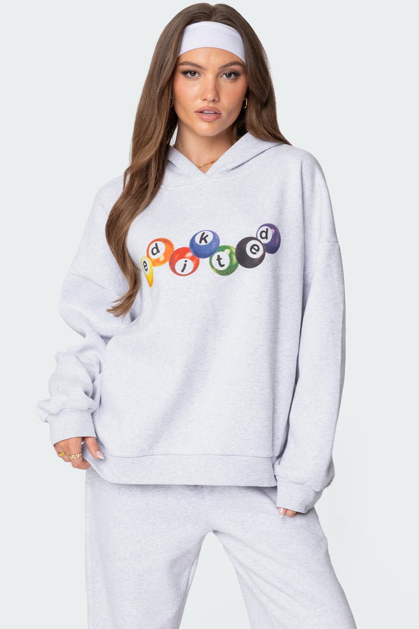 edikted Billiard Oversized Hoodie gray melange