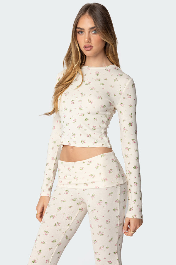 Edikted Bloom Baby Top Cream