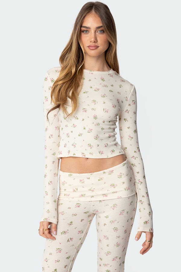 edikted Bloom Baby Top cream