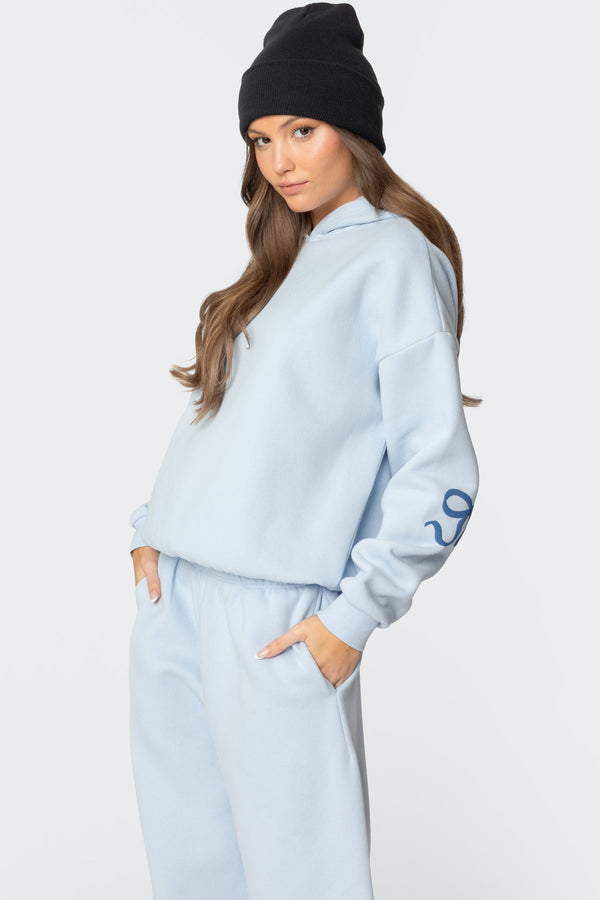 Edikted Bonney Bow Detail Hoodie Blue
