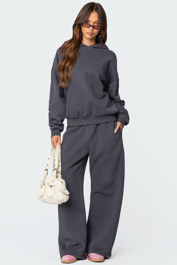 Edikted Bonney Bow Detail Hoodie Dark Gray
