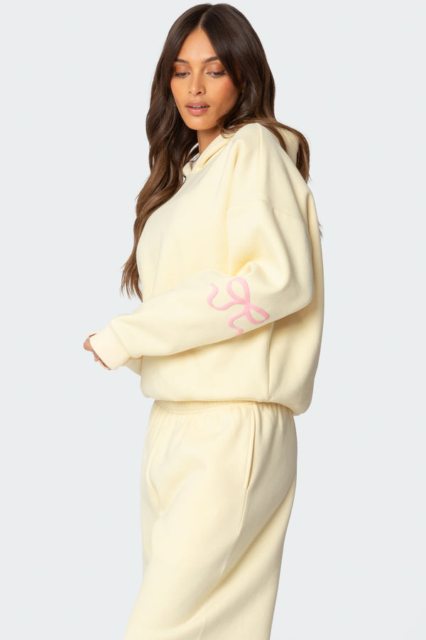 Edikted Bonney Bow Detail Hoodie Yellow