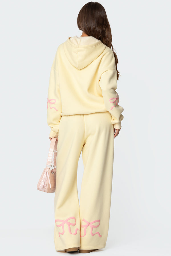 Edikted Bonney Bow Detail Hoodie Yellow