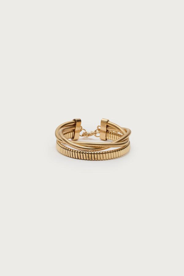 Edikted Braided Mixed Cable Bracelet Gold