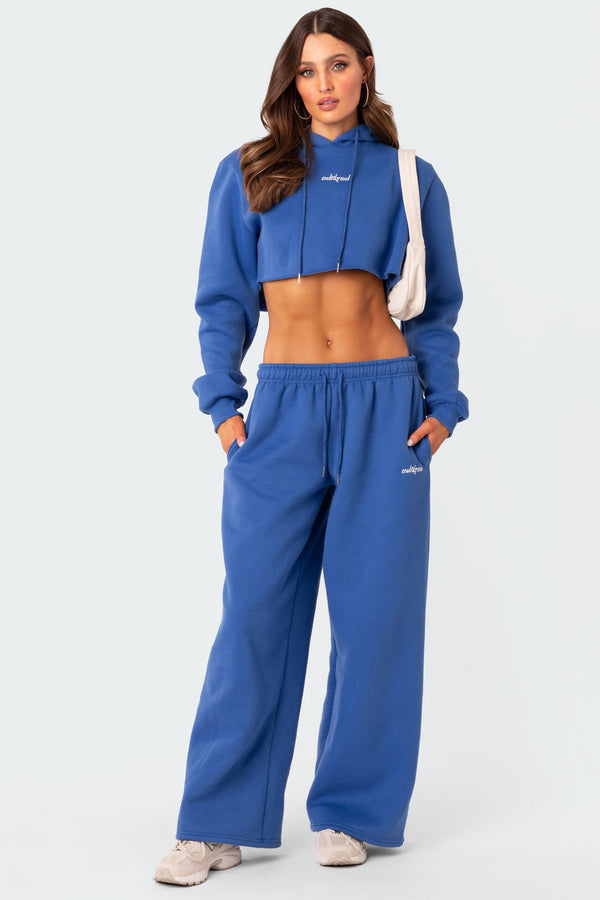edikted Brenna Low Rise Wide Sweatpants blue