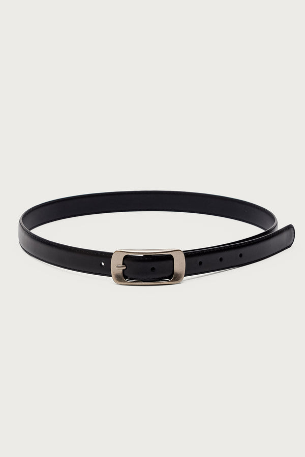 Edikted Buckle Babe Faux Leather Belt Black