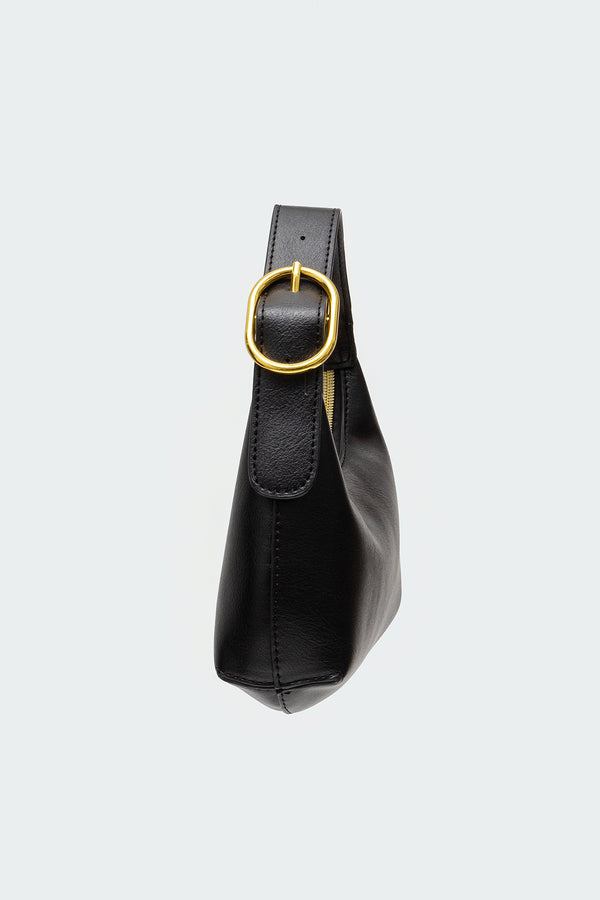 Edikted Buckle Strap Faux Leather Bag Black