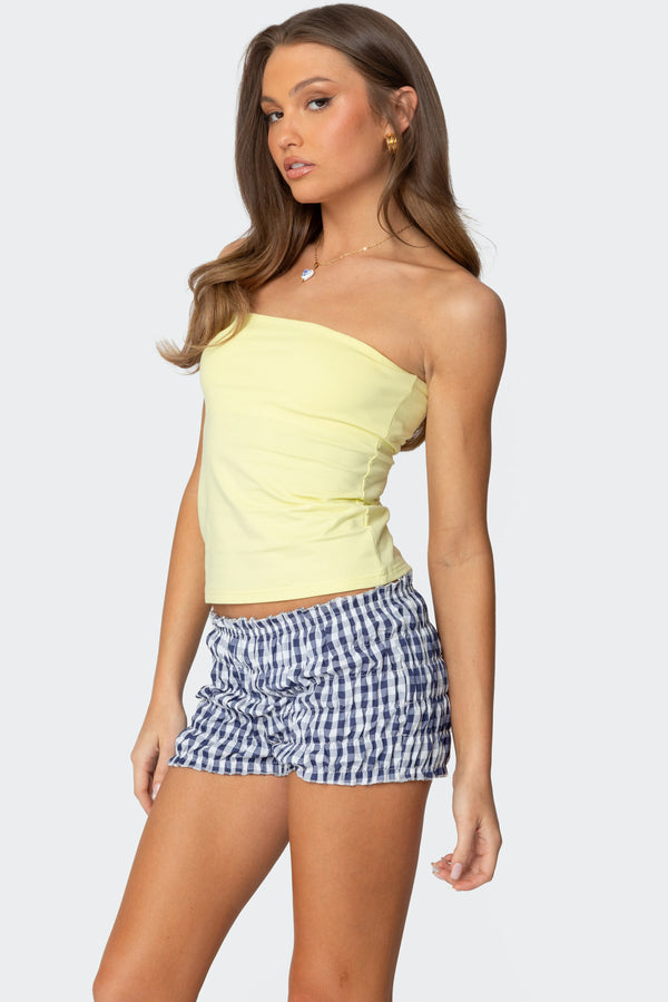 Edikted Built In Bra Tube Top Yellow