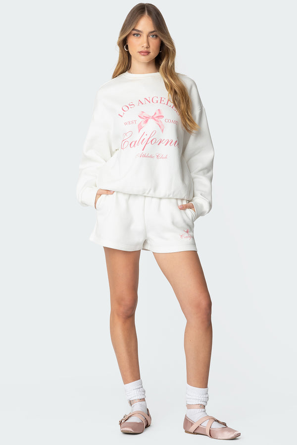 Edikted Cali Bow Sweatshirt White