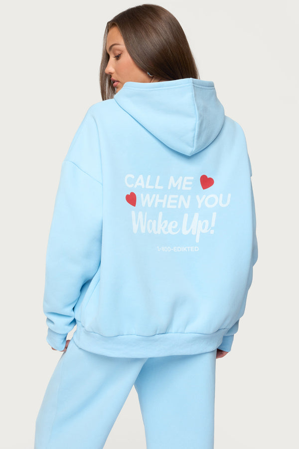 edikted Call Me Hoodie light blue