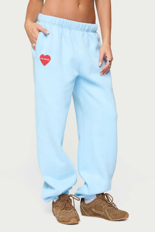 Edikted Call Me Sweatpants Light Blue