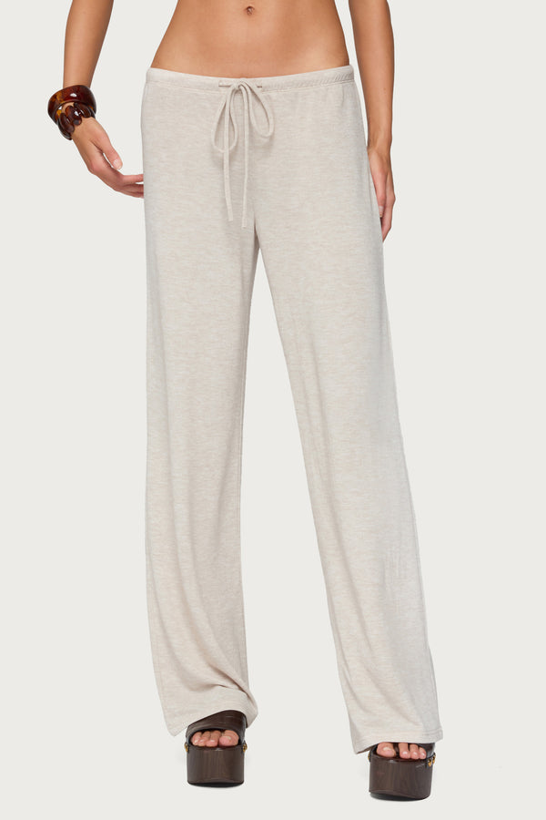 Edikted Camdyn Loose Fit Pants Beige