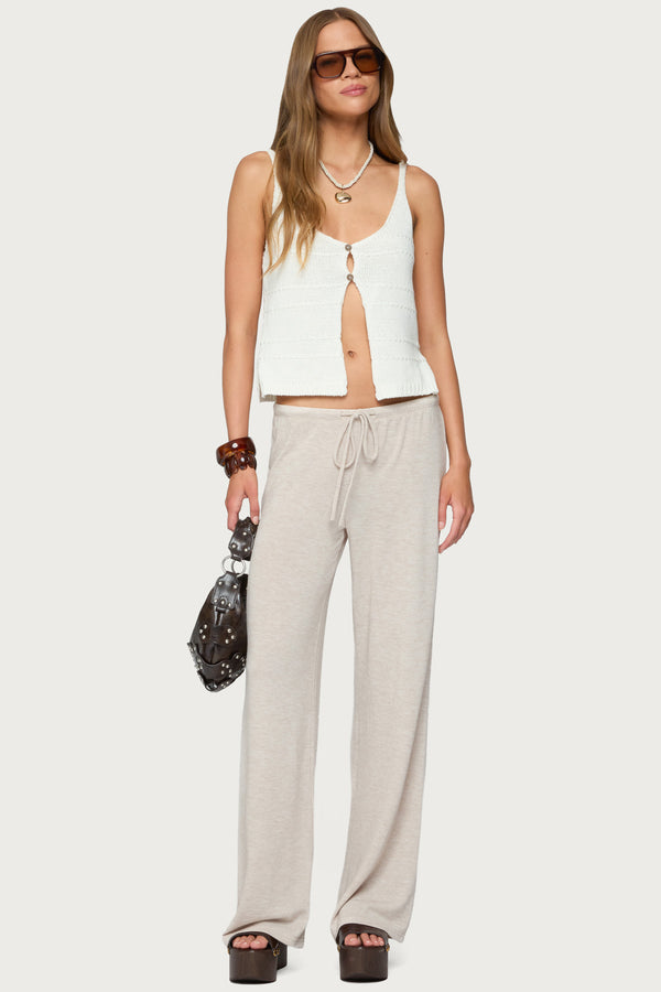 edikted Camdyn Loose Fit Pants beige