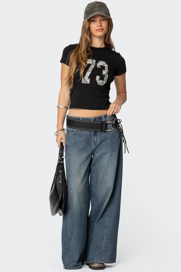 Edikted Camo 73 T Shirt Black