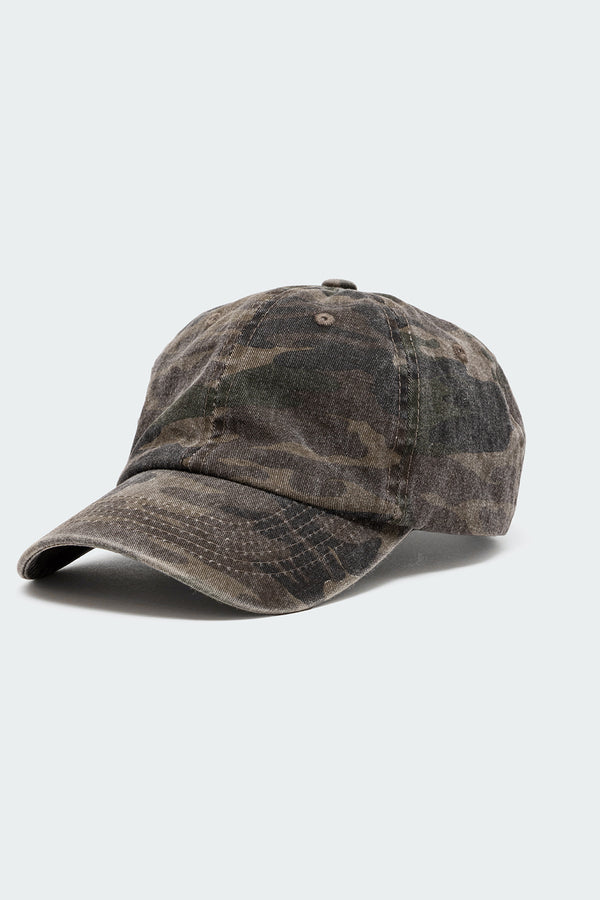 Edikted Camo Baseball Cap Olive