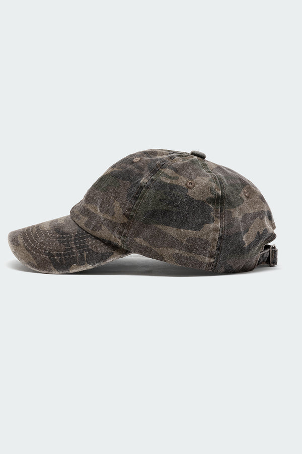 Edikted Camo Baseball Cap Olive