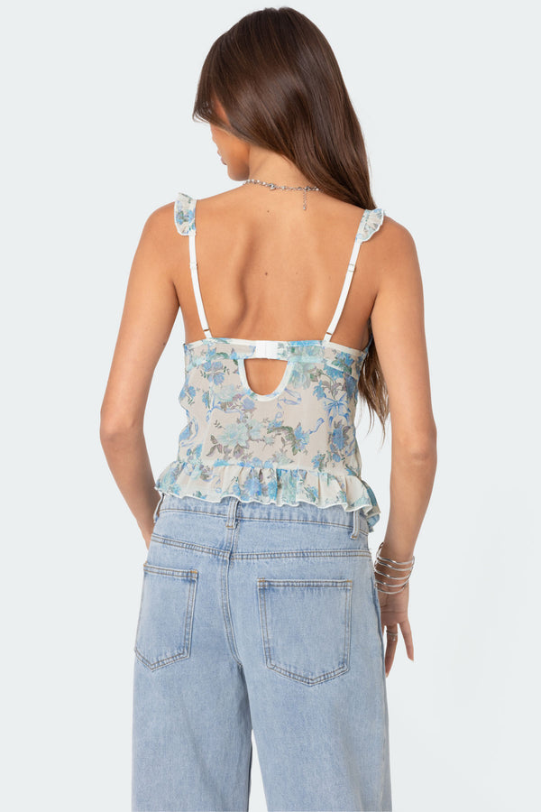 Edikted Cascade Ruffled Bra Top Mix