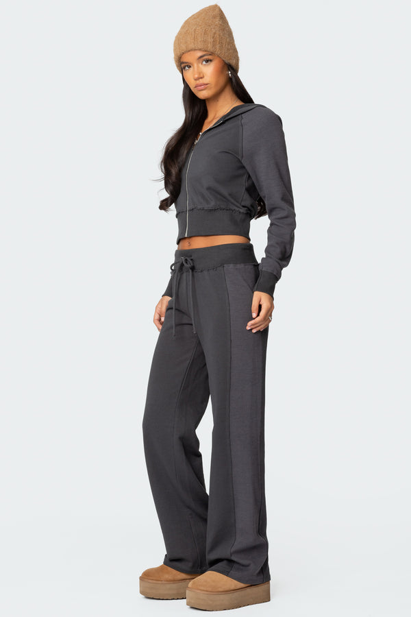 Edikted Chandler Waffle Sweatpants Gray