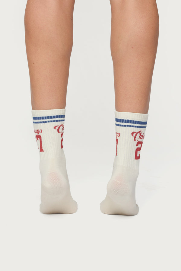 Edikted Chicago 27 Socks Ivory