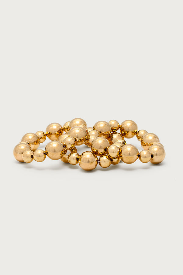 Edikted Chunky Bubble Bracelet Set Gold