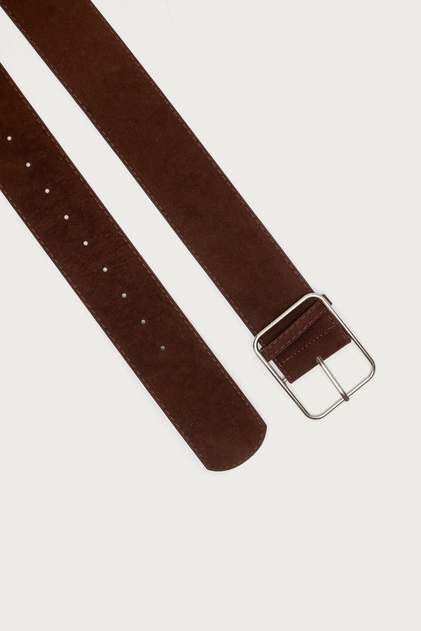 Edikted Chunky Faux Leather Belt Brown