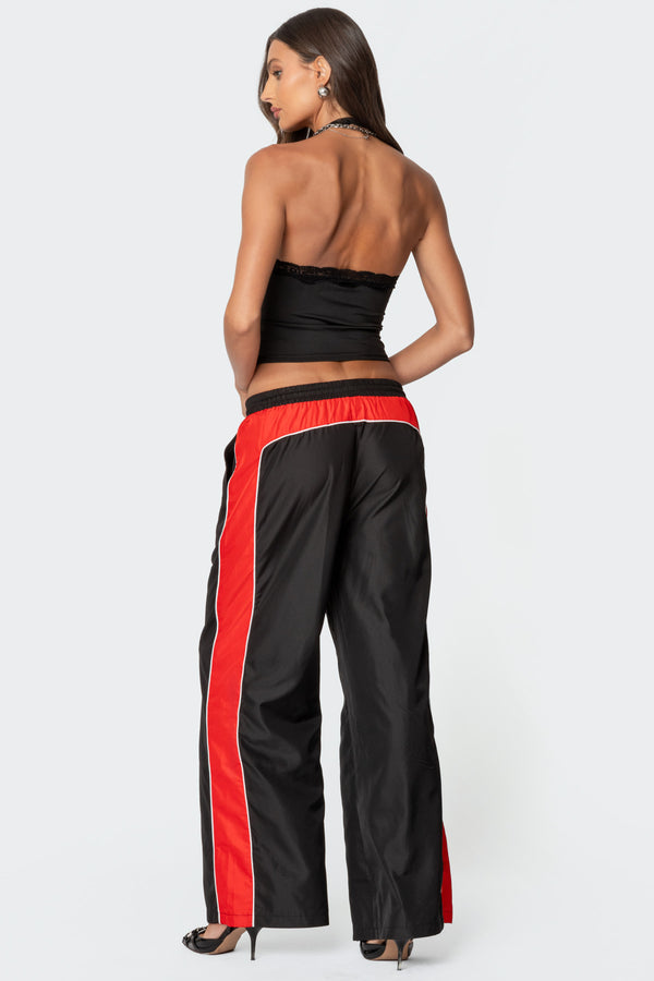 Edikted Cindi Lace Trim Halter Top Black