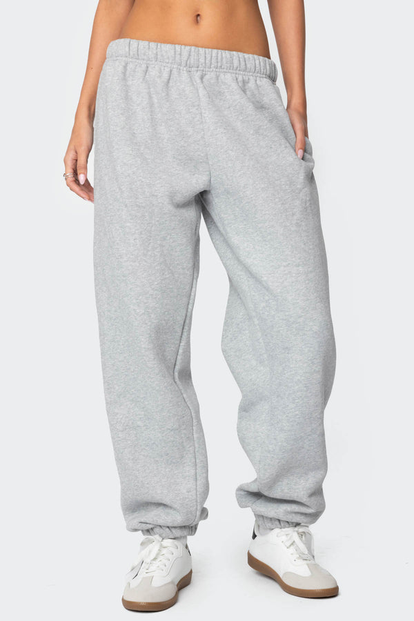 Edikted Clark Oversized Sweatpants Gray Melange