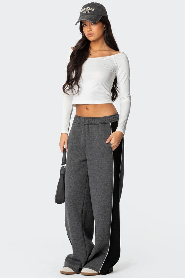edikted Contrast Panel Sweatpants dark gray