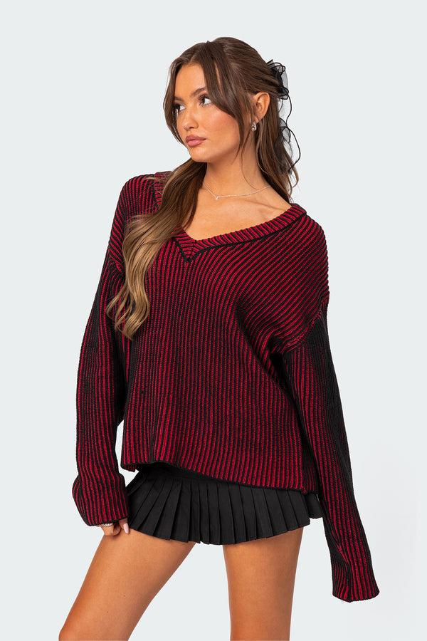 Edikted Contrast Texture Oversized Sweater Mix