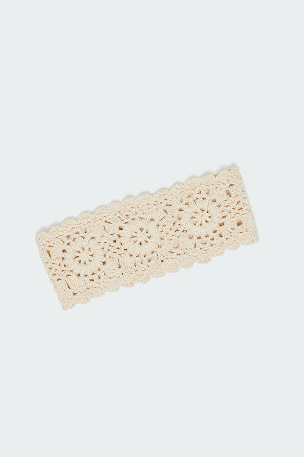 Edikted Crochet Headband Cream