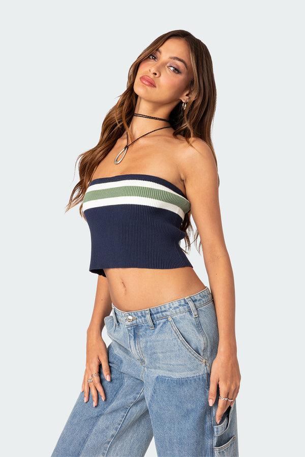 Edikted Cyprus Knit Tube Top Mix