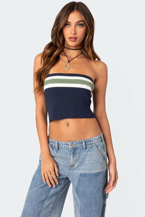 edikted Cyprus Knit Tube Top mix